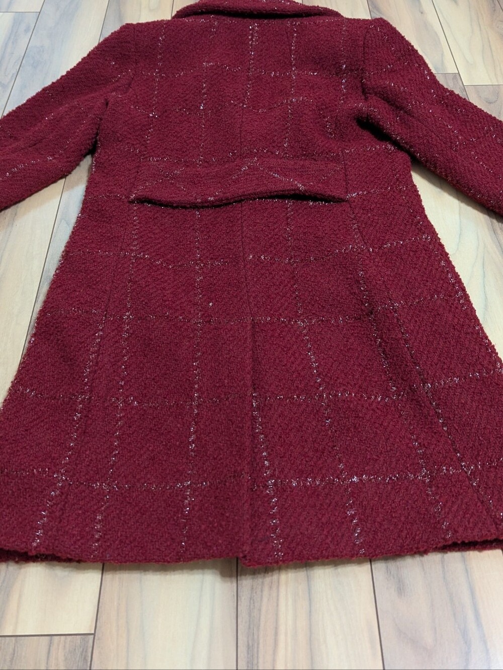 EUC!  Kate Spade New York Wool Pea Coat In Dark Red Size XS - Picture 13 of 16